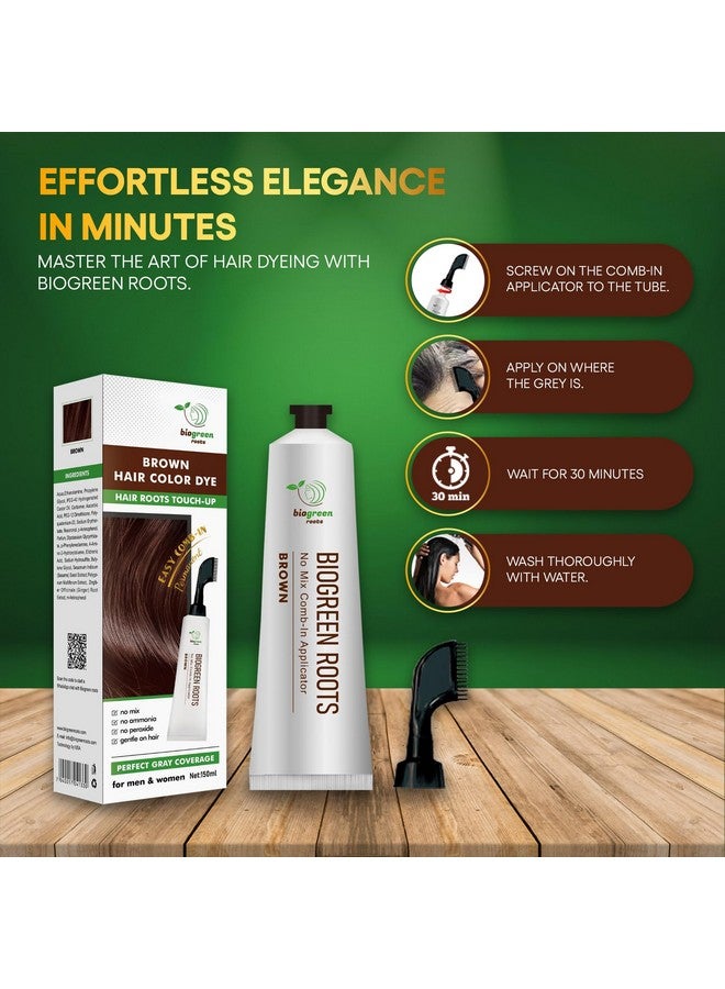 BIOGREEN ROOTS Biogreen Brown Hair Color Dye Gentle On Hair Perfect Gray Coverage For Men & Women Ammoniafree Formula Gentle And Nourishing Coloring Experience Hair Roots Touchup Salonquality 150Ml - Image 4