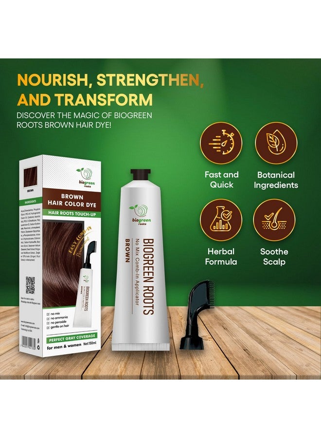 BIOGREEN ROOTS Biogreen Brown Hair Color Dye Gentle On Hair Perfect Gray Coverage For Men & Women Ammoniafree Formula Gentle And Nourishing Coloring Experience Hair Roots Touchup Salonquality 150Ml - Image 2