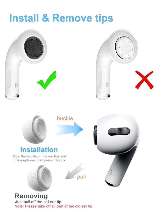 Ant 12-Pieces Replacement Ear Tips for AirPods Pro, White Silicone Memory Foam Ear Buds with Portable Storage Box (S/M/L, White)  - Image 4