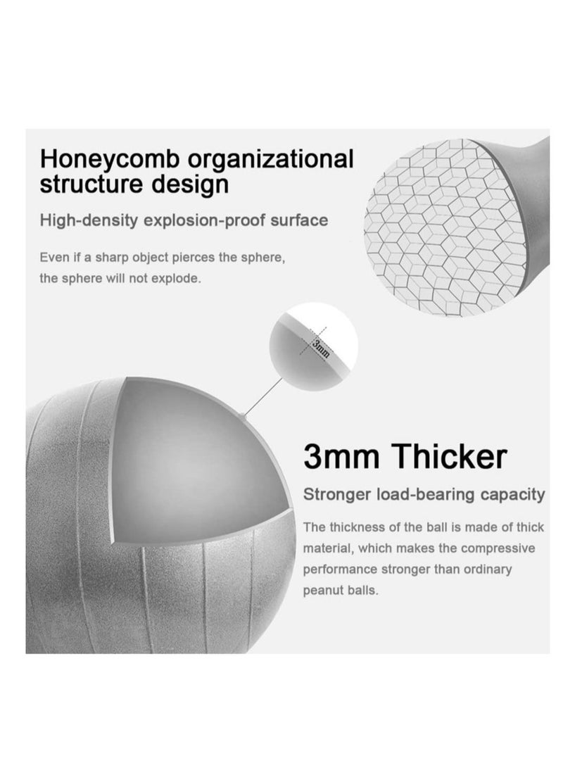 SYOSI Peanut Ball, Exercise Yoga Balance Stability Sitting Ball, Anti Burst Exercise Ball for Labor Birthing, Kids Sensory Toys, for Home & Gym Fintness, Include Pump & Yoga Strap - Image 3