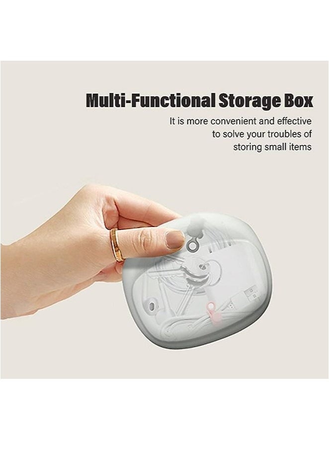 Loquat Silicone Headphone Organizer, Data Cable Storage Case, Reusable Fastening Cable Ties Cord Organizer, Mini Storage Bag, Mini Key Box, Cable Ties/Cable Straps Accessories Kit (Gray) - Image 1
