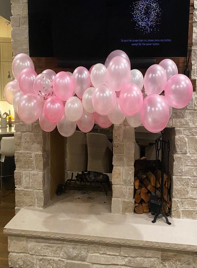 Togvu Balloons Pink and White, 60 Packs 12 Inch Light Pink White Balloons with Confetti Balloons for Birthday Party Decorations Girl Women, Wedding, Christening Baby Shower Party, Bridal Shower - Image 5