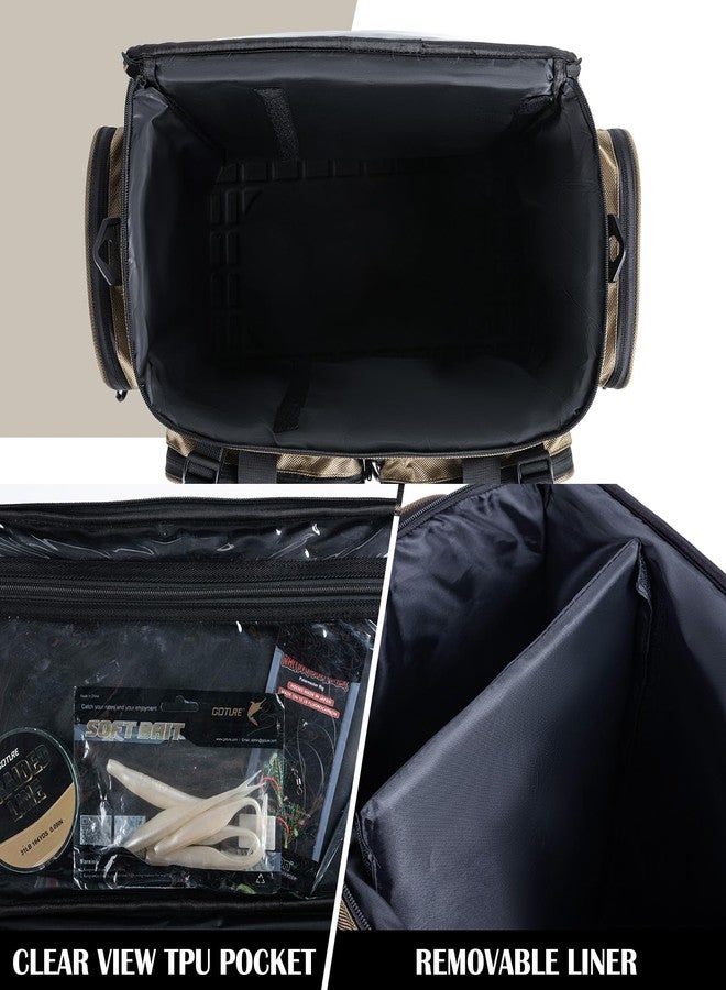 Goture Large Tackle Bag,Store Up to 8PCS 3700 Plus 4PCS 3600 Tackle Trays,Water Resistant Saltwater Gear Big Fishing Bag with EVA Bottom,Fishing Gifts for Men,(21.65"x11.8"x15.16")-Camo - Image 4