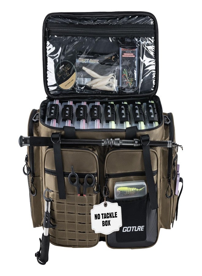 Goture Large Tackle Bag,Store Up to 8PCS 3700 Plus 4PCS 3600 Tackle Trays,Water Resistant Saltwater Gear Big Fishing Bag with EVA Bottom,Fishing Gifts for Men,(21.65"x11.8"x15.16")-Camo - Image 1