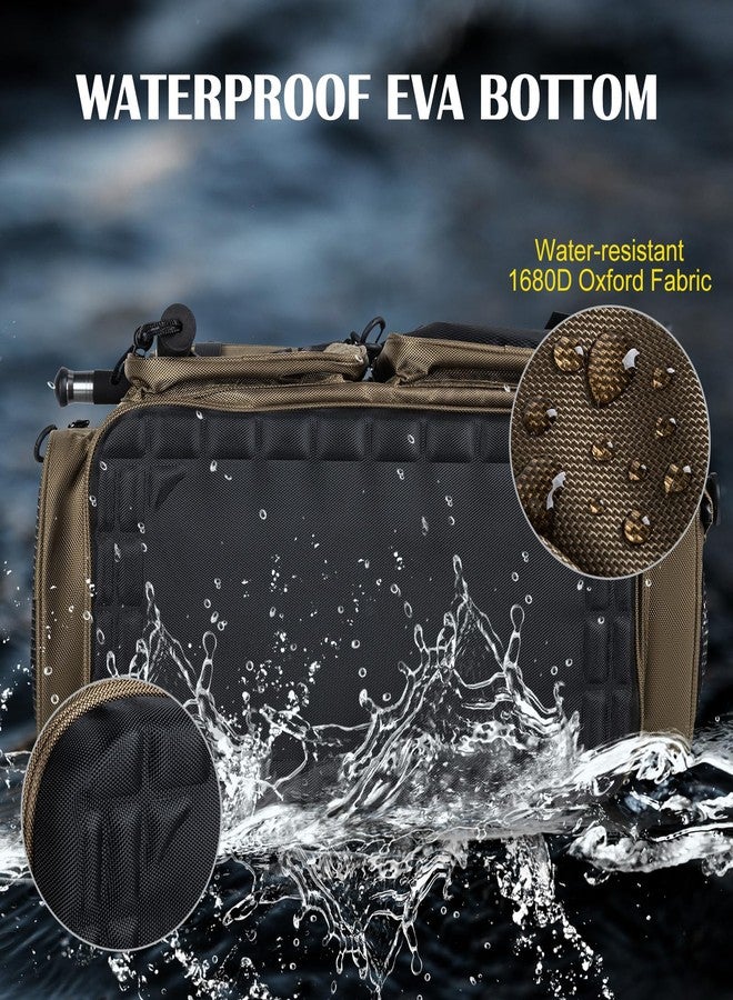 Goture Large Tackle Bag,Store Up to 8PCS 3700 Plus 4PCS 3600 Tackle Trays,Water Resistant Saltwater Gear Big Fishing Bag with EVA Bottom,Fishing Gifts for Men,(21.65"x11.8"x15.16")-Camo - Image 3