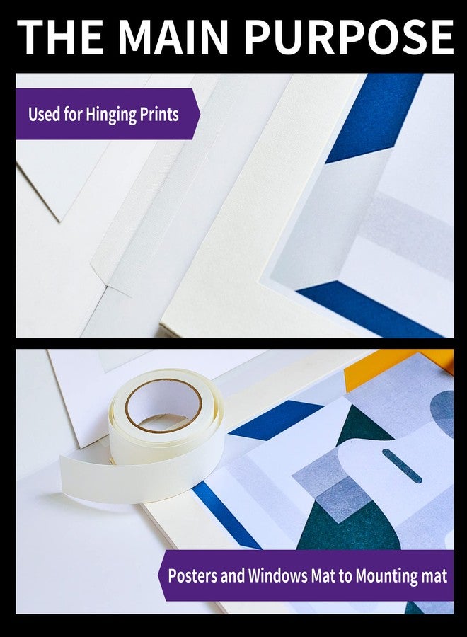 TSSART Linen Hinging Tape - Self-Adhesive Hinging Tape for Prints Matte Frames, Artwork Matting - Acid Free 1.25inch x 35ft - Image 3