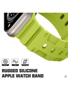 Recoppa Compatible with Apple Watch Band 49mm 45mm 44mm 42mm Band for Men Women, Soft Silicone Replacement Bands for iWatch Ultra 2 Series 9/8/7/6/5/4/SE, Bright Green 42mm/44mm/45mm/49mm  - Image 4