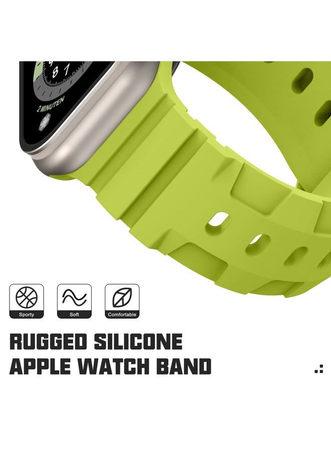 Recoppa - Compatible with Apple Watch Band 49mm 45mm 44mm 42mm Band for Men Women, Soft Silicone Replacement Bands for iWatch Ultra 2 Series 9/8/7/6/5/4/SE, Bright Green 42mm/44mm/45mm/49mm - Image 1