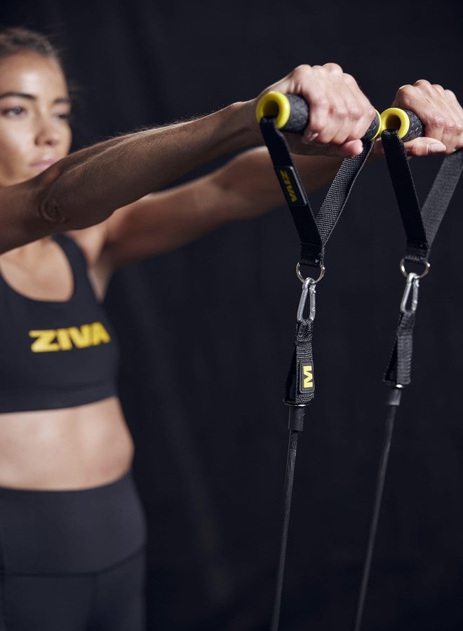ZIVA Performance Power Resistance Band Set - Multiple TPR Exercise Bands (10, 15, 20, 33 lb) for Resistance Training with Ankle Straps, Door Anchor System - Portable Home Gym Accessories - Image 5