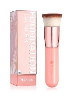 DUcare Foundation Brush for Liquid Makeup Flat Top Kabuki Synthetic Professional Makeup Brushes Liquid Blending Mineral Powder Buffing Stippling Makeup Tools Pink  - Image 1