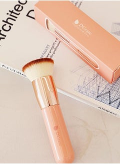 DUcare Foundation Brush for Liquid Makeup Flat Top Kabuki Synthetic Professional Makeup Brushes Liquid Blending Mineral Powder Buffing Stippling Makeup Tools Pink  - Image 4