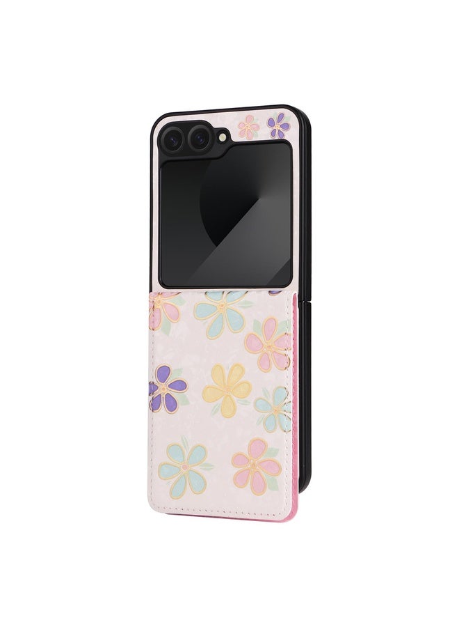 BURAQ Case Cover For Samsung Galaxy Z Flip6 / Flip7 FE Printed Double Buckle RFID Anti-theft Phone Case(Blossoming Flowers) - Image 2