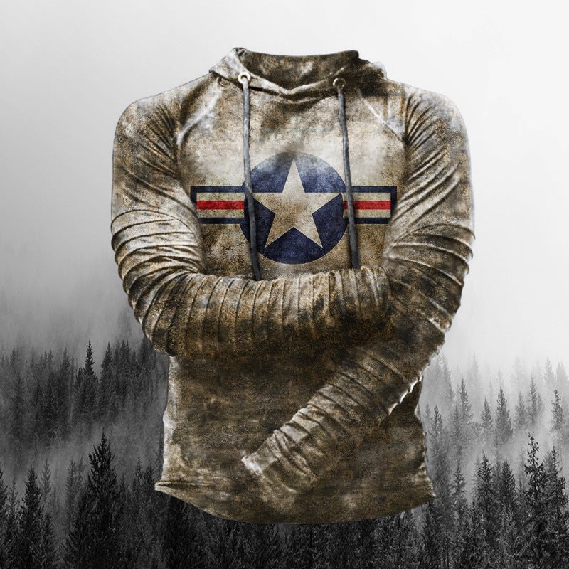 2022 summer cross-border T-shirt European and American hip hop series digital 3D printing men's street long-sleeved sports T-shirt top - Image 3