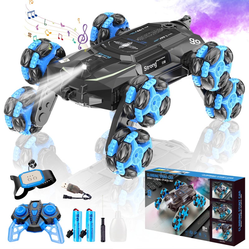 LASGU 8WD Gesture Sensing Stunt RC Cars 24Ghz 360 Rotation Remote Control Car with Spray Light Sound Transform Drift Climbing Racing Vehicle Birthday Toys for Ages 813 Boys Girls - Image 2