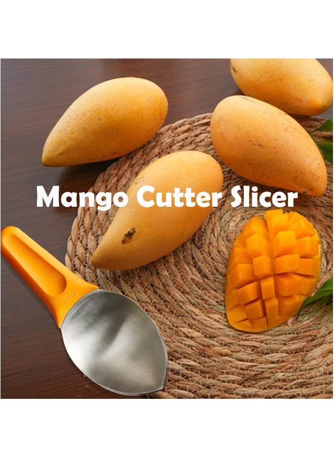Generic - Mango Slicer, Mango Cutter Mango Splitter to Separate the pulp Watermelon Cutter Home Fruit Slicer with Non-Slip Handle for Split Mango/Watermelon/Avocado (Orange) - Image 1