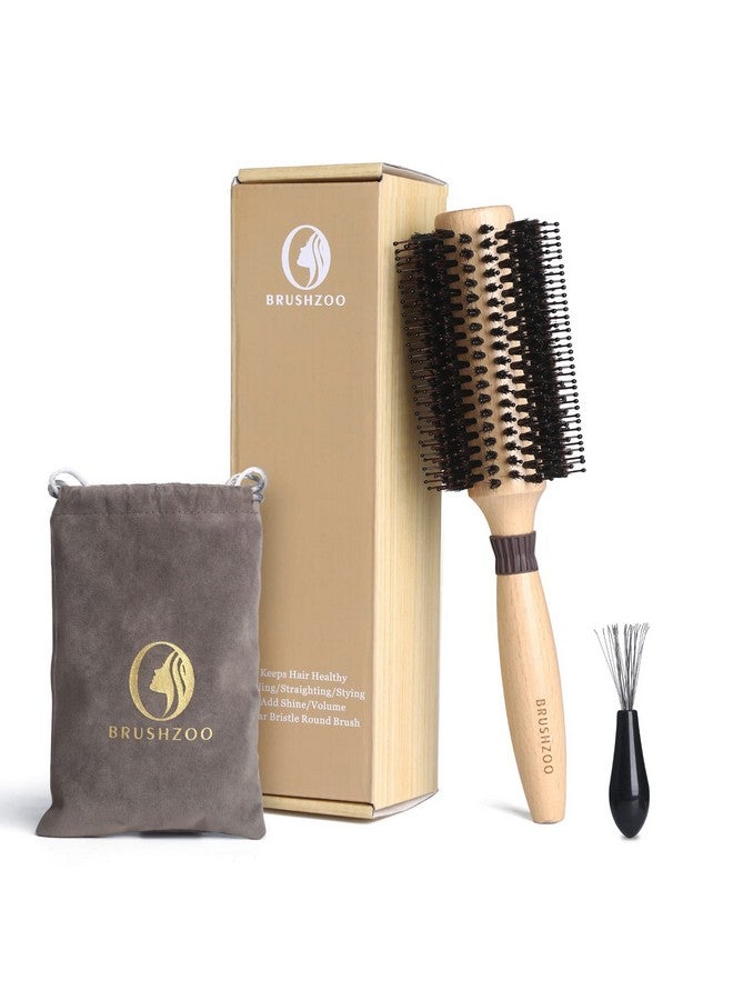 او بروشزوو فرشاة مستديرة من براشزو لفرشاة الشعر الدائرية للنساء والرجال لتصفيف وتمويج وتمليس فرشاة خشبية مستديرة تضيف حجمًا لامعًا (2.2 بوصة) - Image 1