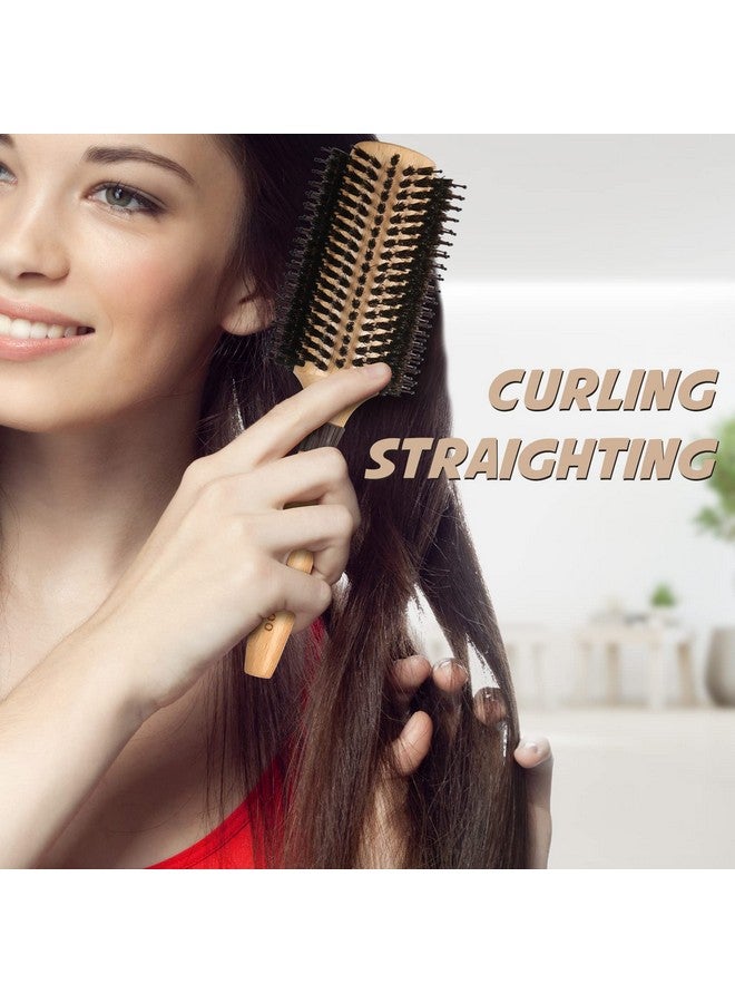 او بروشزوو فرشاة مستديرة من براشزو لفرشاة الشعر الدائرية للنساء والرجال لتصفيف وتمويج وتمليس فرشاة خشبية مستديرة تضيف حجمًا لامعًا (2.2 بوصة) - Image 4