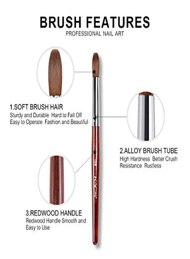 KADS Kolinsky Sable Acrylic Nail Art Brush Red Wood Pen Nail Brush for Nail Art Manicure Tool (16#) - Image 5