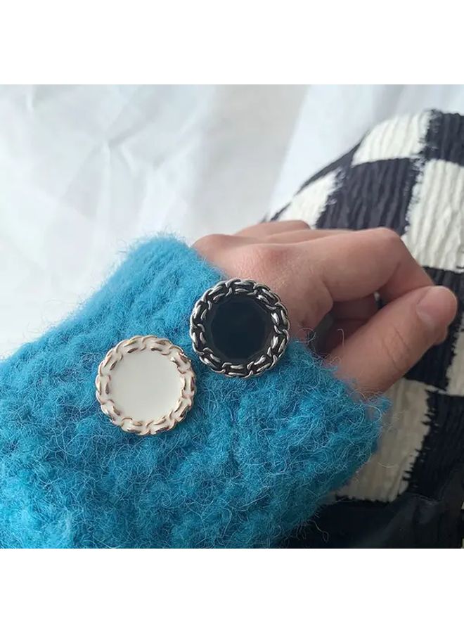 White Metal Buttons 18MM 5pcs Decorative Round Coat Closures for Cardigans Blazers Jackets - Image 1