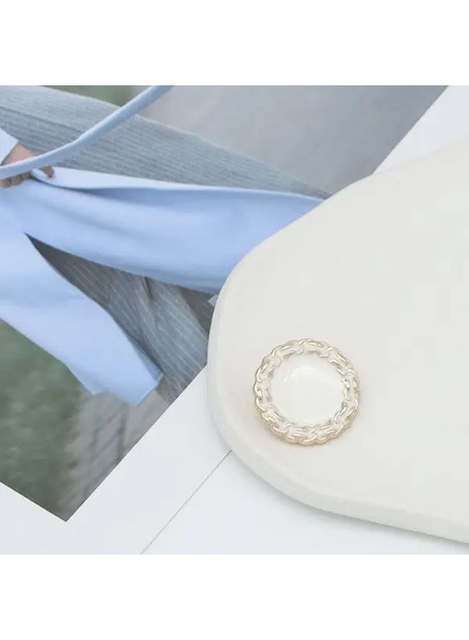 White Metal Buttons 18MM 5pcs Decorative Round Coat Closures for Cardigans Blazers Jackets - Image 5