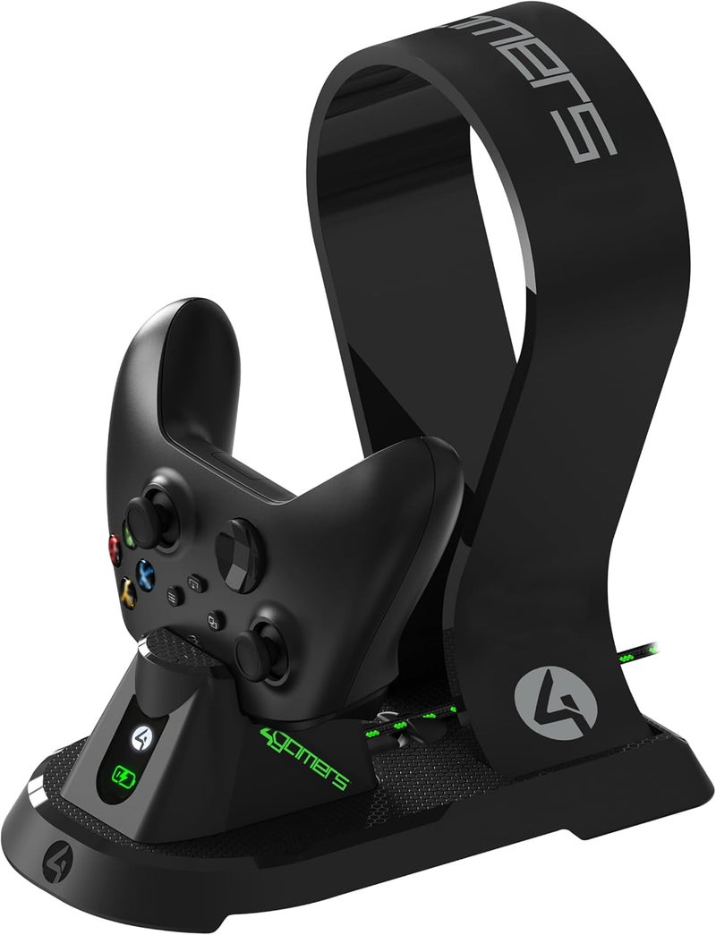 4gamers SX-C60 X All-in-One Charging Dock and Headset Stand for Xbox Series X/S, Black - Image 1