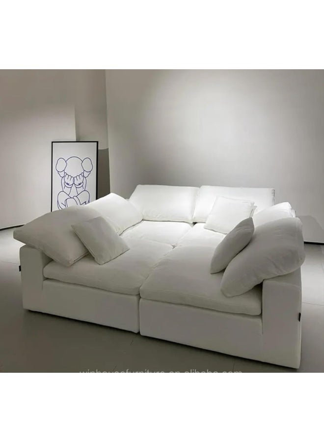 Zayn comforts Modern Living Room Sofa with Soft Dacron-Filled Seats and Versatile Seating Options (4Seater+Ottoman) - Image 3