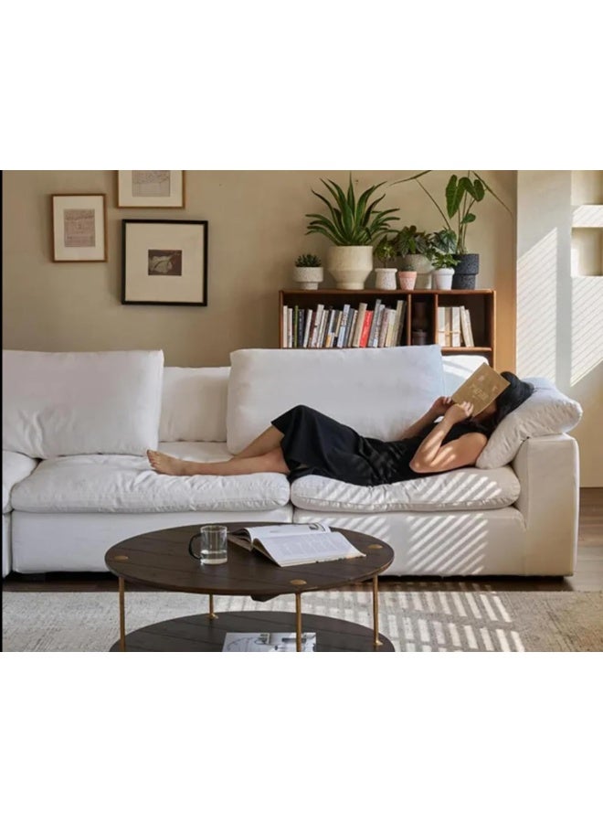 Zayn comforts Modern Living Room Sofa with Soft Dacron-Filled Seats and Versatile Seating Options (4Seater+Ottoman) - Image 4