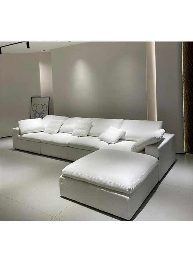 Zayn comforts Modern Living Room Sofa with Soft Dacron-Filled Seats and Versatile Seating Options (4Seater+Ottoman) - Image 1