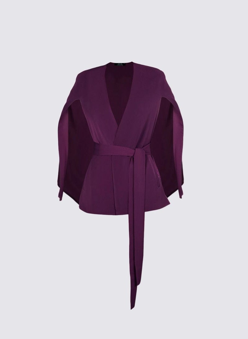 NIVA FASHION HOUSE Orchid Flared Split Sleeve Cape  - Image 1