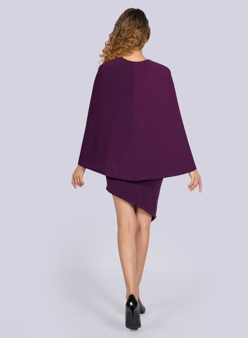 NIVA FASHION HOUSE Orchid Flared Split Sleeve Cape  - Image 4