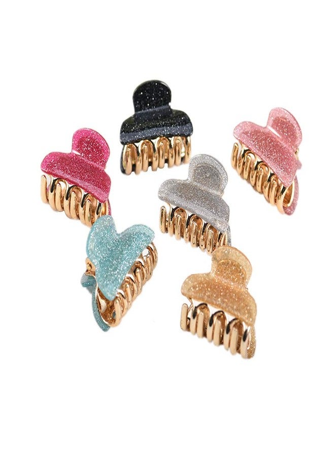 Xiwstar 6pcs Mini No-Slip Grip Jaw Hair Clips Acrylic Hair Claws Pins Clamps for Girls and Women - Image 1