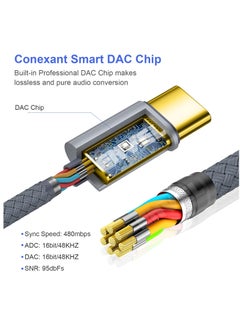 إنفيل محول سماعة رأس أنثى USB C إلى 3.5 مم من النوع C إلى سلك كابل صوت Aux  - Image 2