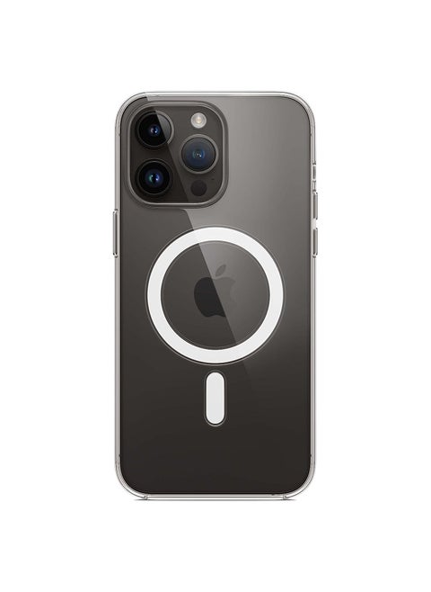 iPhone 14 Pro Max transparent shockproof case compatible with MagSafe charging