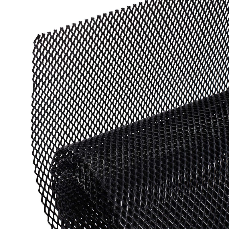 AggAuto Universal 40"x13" Car Grill Mesh - 100x33cm Aluminum Alloy Automotive Grille Insert Bumper 3x6mm Rhombic Hole, One of the Most Multifunctional Shape Grids Black - Image 1