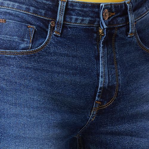 Spykar Mid Rise Regular Fit Blue Jeans for Men (Size: 30)-MDRO1BD012_Dark Blue - Image 5