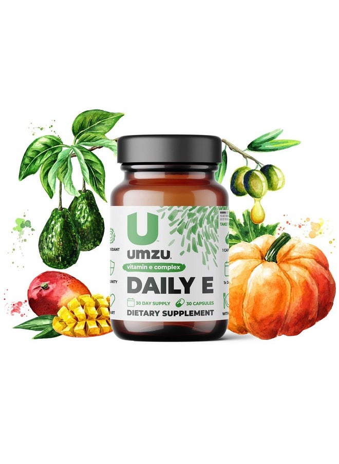 UMZU - Daily E Vitamin E Supplement To Support Healthy Levels Fat Soluble Vitamin E Full Spectrum Vitamin E Complex Bioavailable Forms Of Tocopherol And Tocotrienols (30 Day Supply 30 Capsules) - Image 1