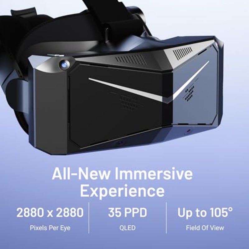 سماعة الرأس Crystal Light High Clarity PC VR بدقة 8K و120 هرتز - لألعاب SteamVR ومحاكيات الطيران والسباق - تتضمن وحدات التحكم إصدار الدفع الكامل - Image 5
