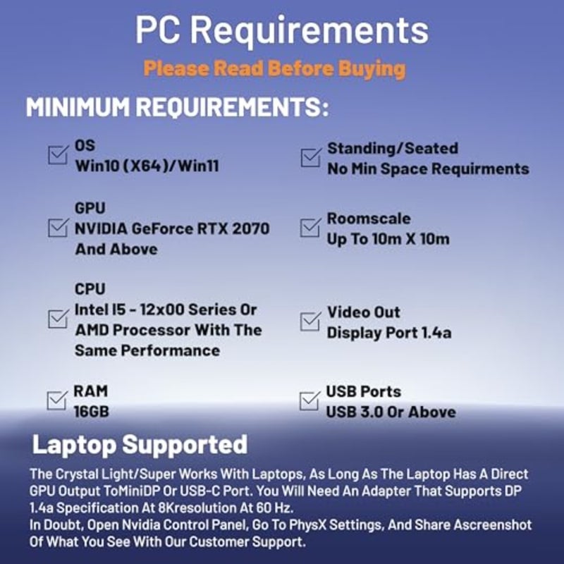 سماعة الرأس Crystal Light High Clarity PC VR بدقة 8K و120 هرتز - لألعاب SteamVR ومحاكيات الطيران والسباق - تتضمن وحدات التحكم إصدار الدفع الكامل - Image 3