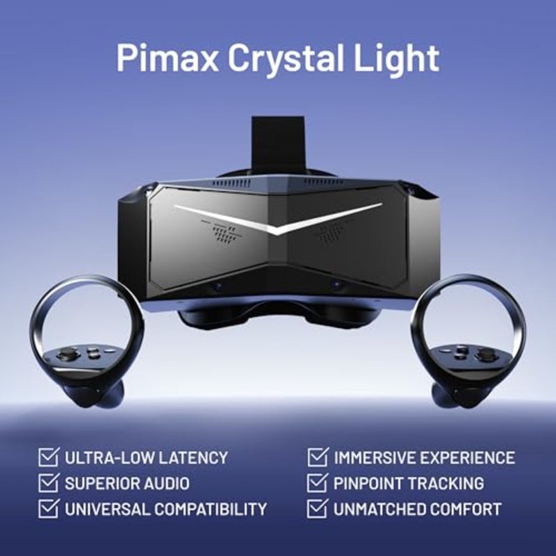 سماعة الرأس Crystal Light High Clarity PC VR بدقة 8K و120 هرتز - لألعاب SteamVR ومحاكيات الطيران والسباق - تتضمن وحدات التحكم إصدار الدفع الكامل - Image 2