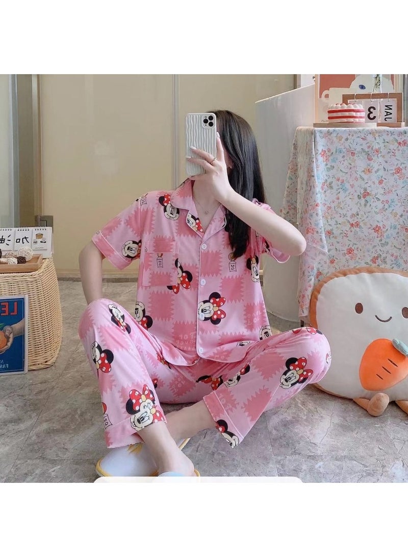 DubaiGallery Silk Women Pajama Sets Satin Pajama Sleepwear Pajamas Nightgown Summer Long Sleeve Pants Pyjamas