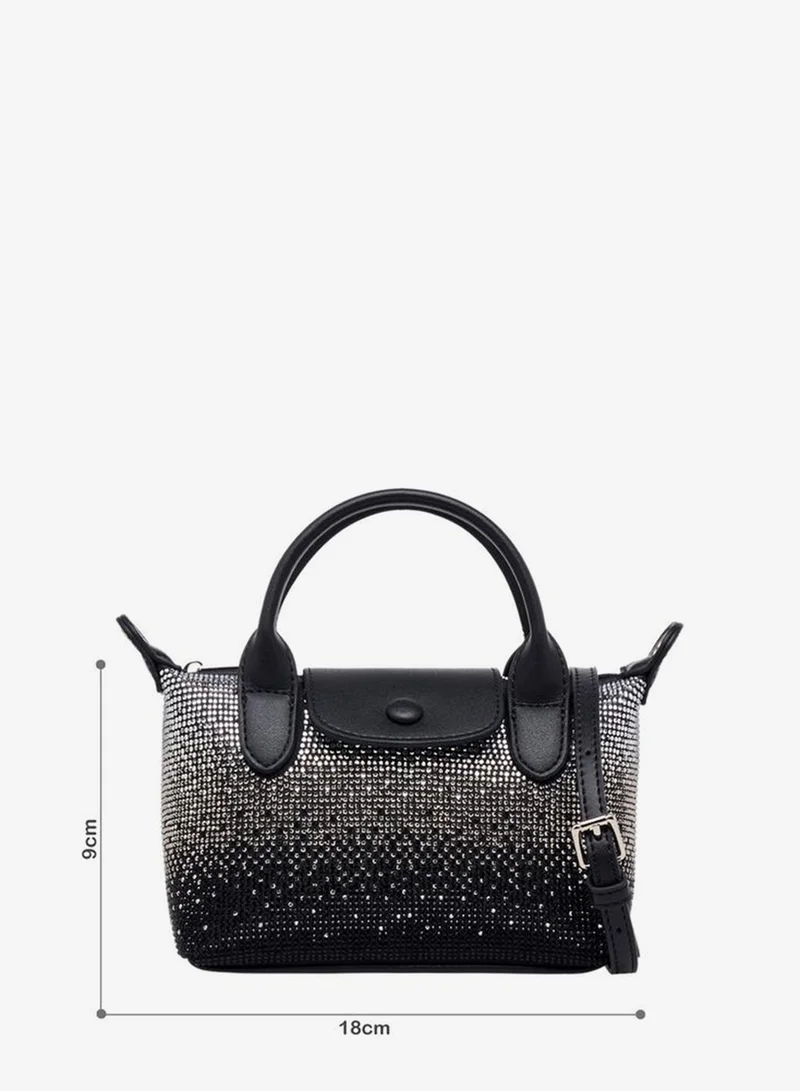 ميسي Embellished Mini Tote Bag with Adjustable Strap Ramadan Collection