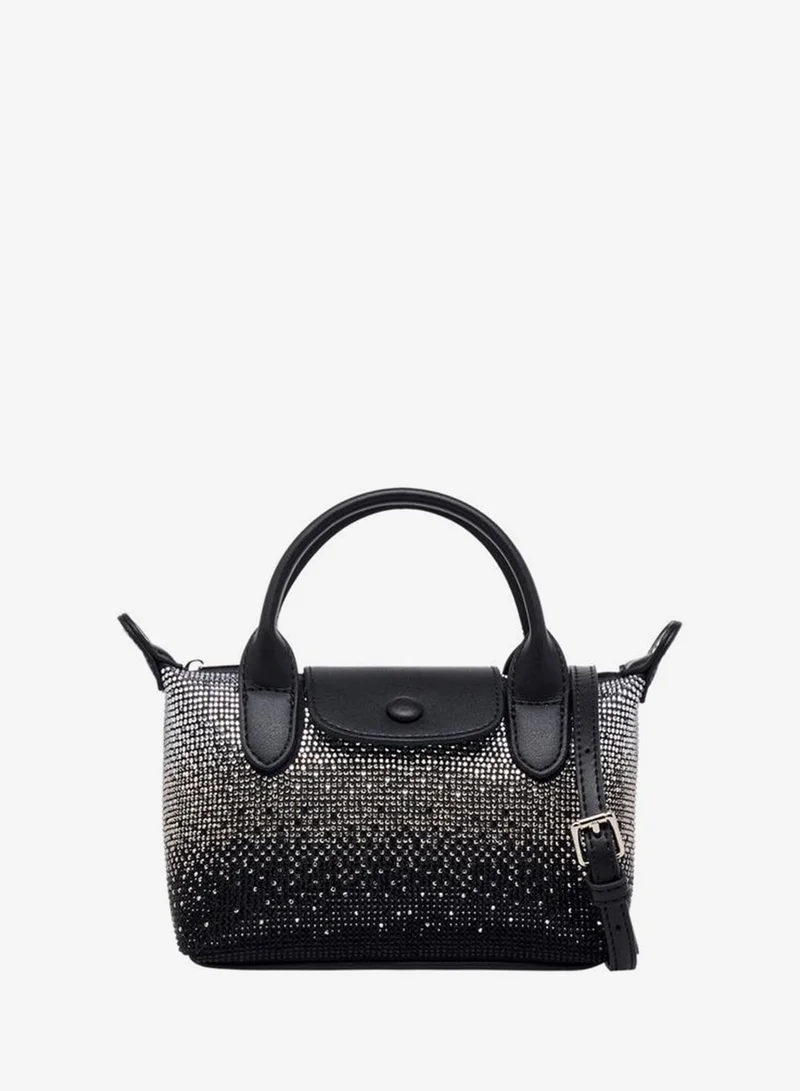 ميسي Embellished Mini Tote Bag with Adjustable Strap Ramadan Collection