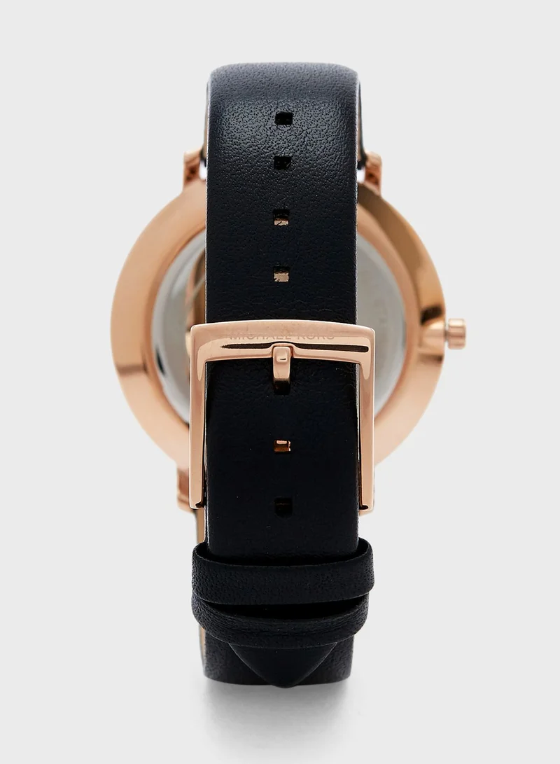 Michael Kors Leather Strap Analog Watch