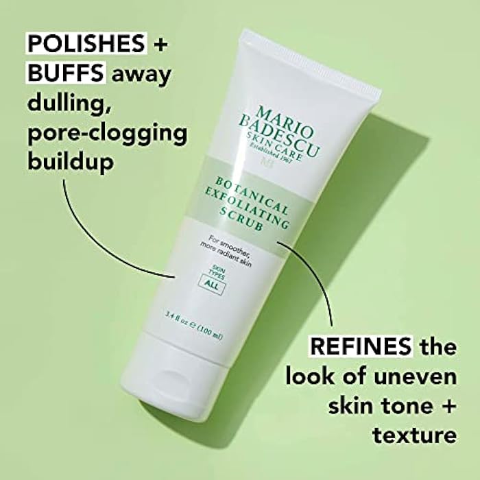 Mario Badescu Botanical Exfoliating Scrub for All Skin Types, Face Scrub with Ivory Palm Seeds & Green Tea Extract, Gentle Exfoliating Face Wash, 3.4 Fl Oz - Image 4