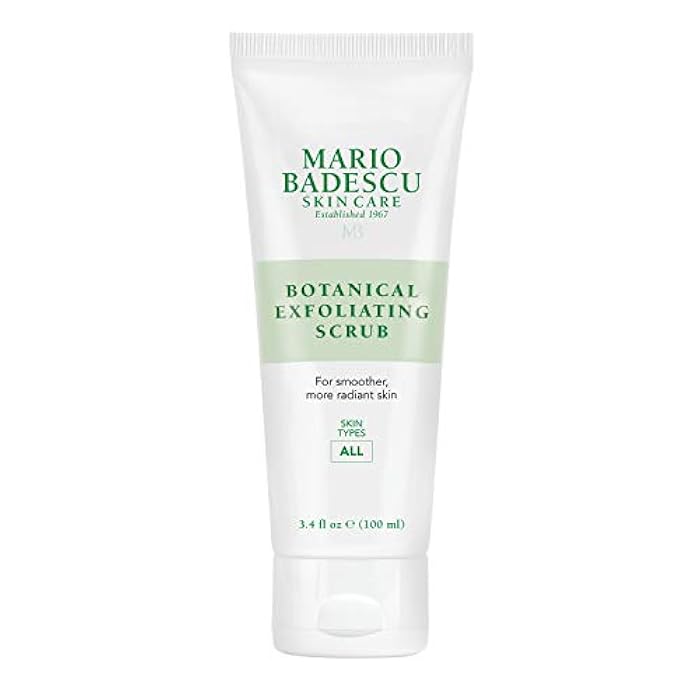 Mario Badescu Botanical Exfoliating Scrub for All Skin Types, Face Scrub with Ivory Palm Seeds & Green Tea Extract, Gentle Exfoliating Face Wash, 3.4 Fl Oz - Image 1