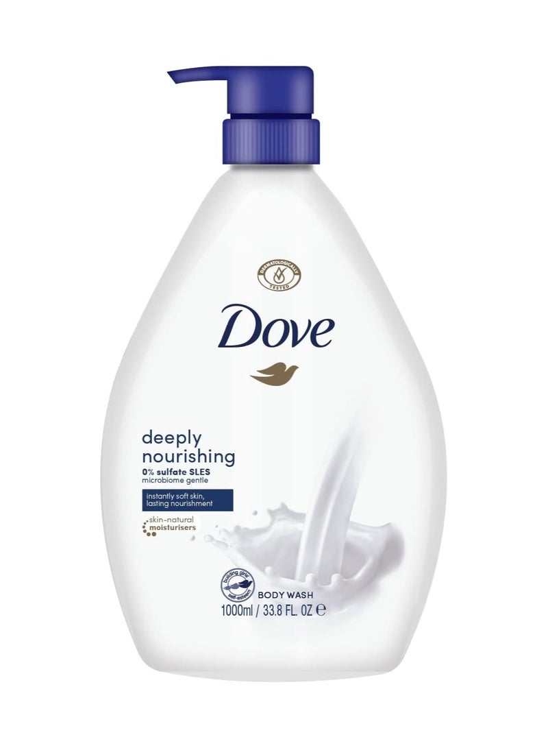 Dove Shower Bath | Moisturising Body Wash 1000ml | Deeply Nourishing Body Wash | With Integrated Pump (1 Piece)