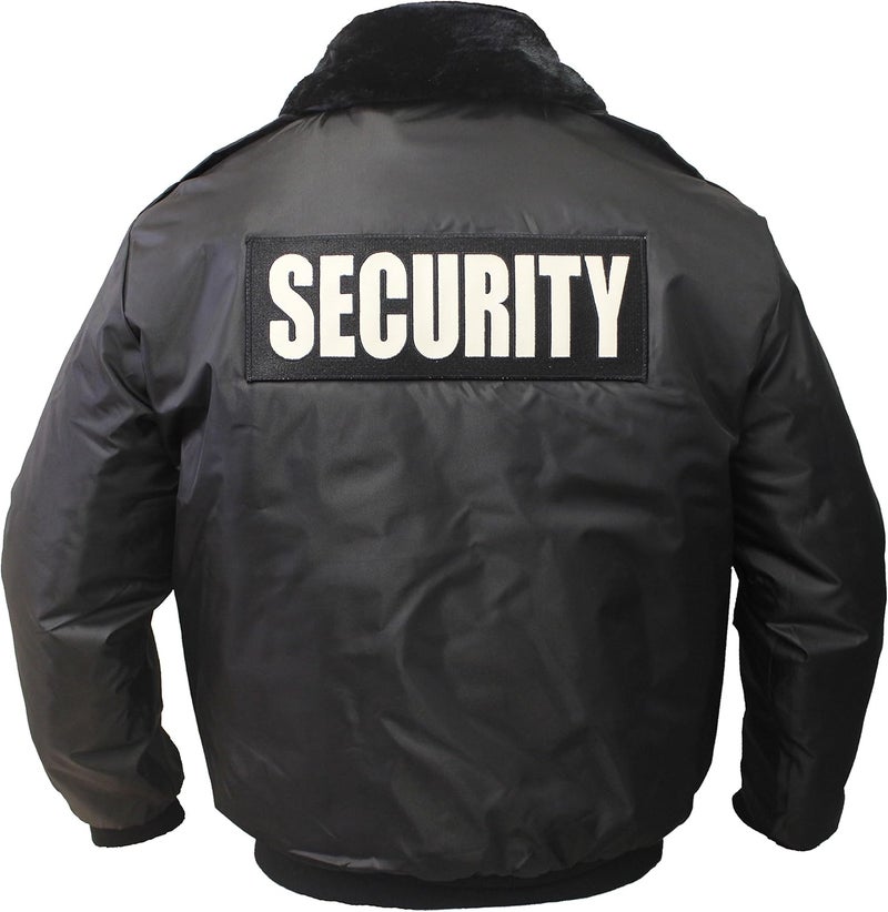 First Class Watch-Guard Bomber Jacket with Reflective Security ID - Black, X-Large - Image 2