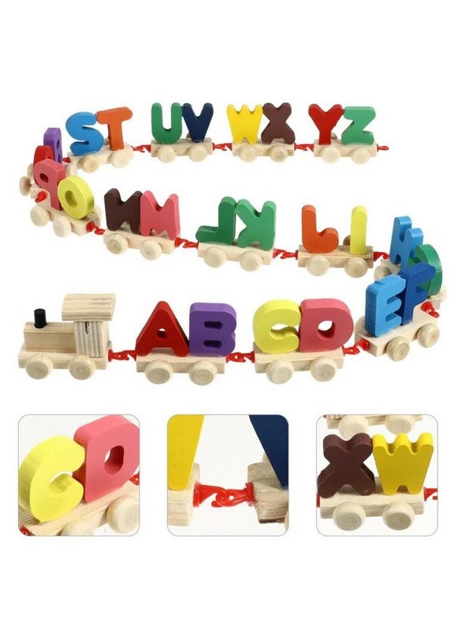 Neotea Wooden Alphabet Letters Train A-Z English Vocabulary Building Train Set Early Educational Toys Kids 2+ Years for Boys & Girls Pack of 1 | Non-Toxic | Develop Fine Motor Skills | Multicolor - Image 2