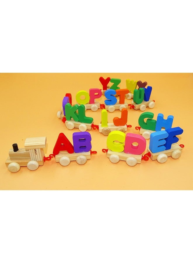 Neotea Wooden Alphabet Letters Train A-Z English Vocabulary Building Train Set Early Educational Toys Kids 2+ Years for Boys & Girls Pack of 1 | Non-Toxic | Develop Fine Motor Skills | Multicolor - Image 1