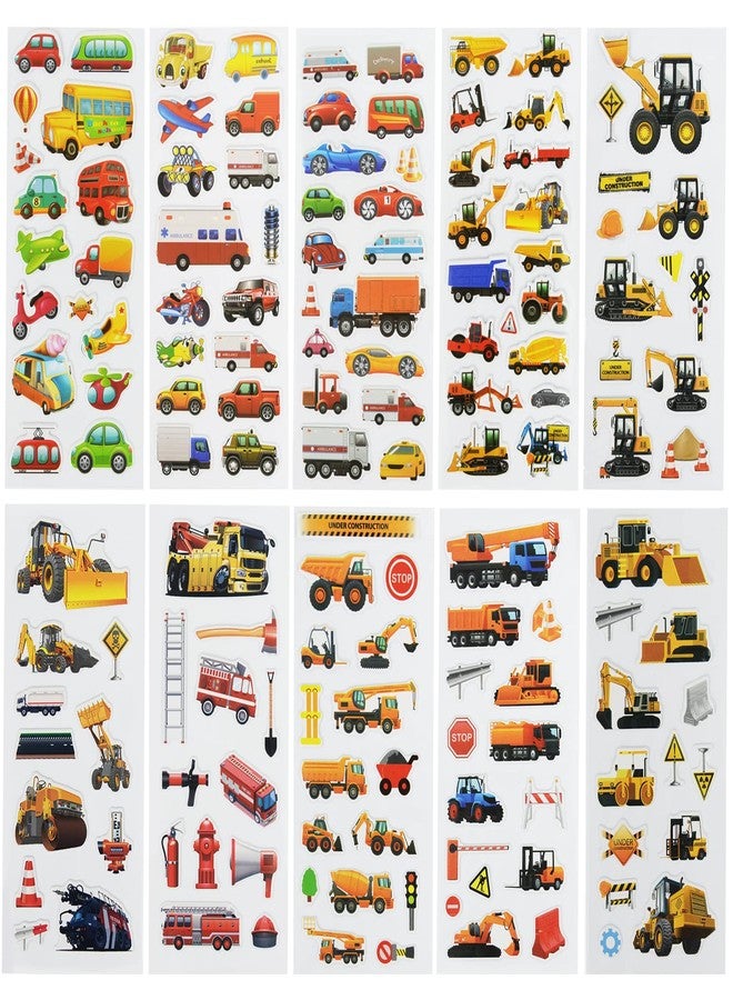 DaiUni 24 Sheets(400+) Car 3D Puffy Stickers for Toddlers Kids, Bulk Preschool Sticker Sheets for Reward, Craft, Scrapbooking - Image 2